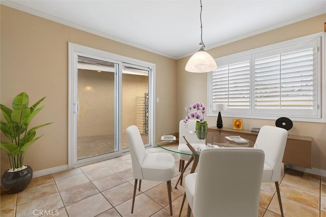4441 Avocado Ave, Yorba Linda, CA 92886 - dining area featuring crown molding and light tile patterned flooring