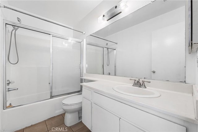 37756 45th, Palmdale, CA 93552 - bathroom featuring vanity, shower / bath combination with glass door, and tile patterned flooring