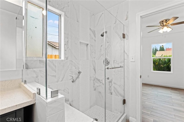 9912 Marshall St, El Monte, CA 91731 - full bathroom featuring plenty of natural light and a marble finish shower