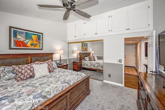 27817 Wakefield Rd, Castaic, CA 91384 - bedroom featuring carpet floors, a closet, and ceiling fan