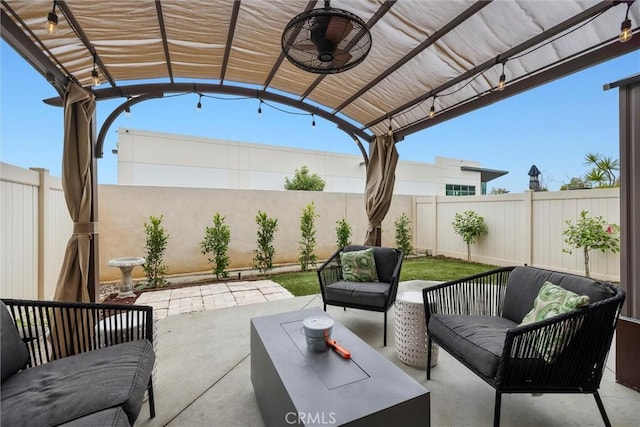 12039 Stanley Park Ct, Hawthorne, CA 90250 - fenced backyard featuring outdoor lounge area and a patio area