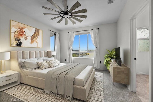 12039 Stanley Park Ct, Hawthorne, CA 90250 - carpeted bedroom with baseboards and a ceiling fan