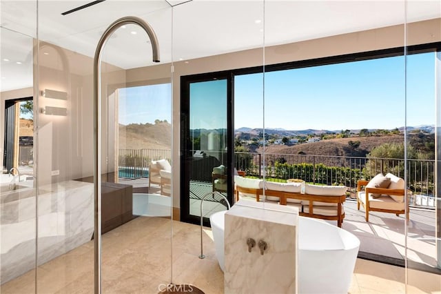 25151 Jim Bridger Rd, Hidden Hills, CA 91302 - living area featuring a mountain view