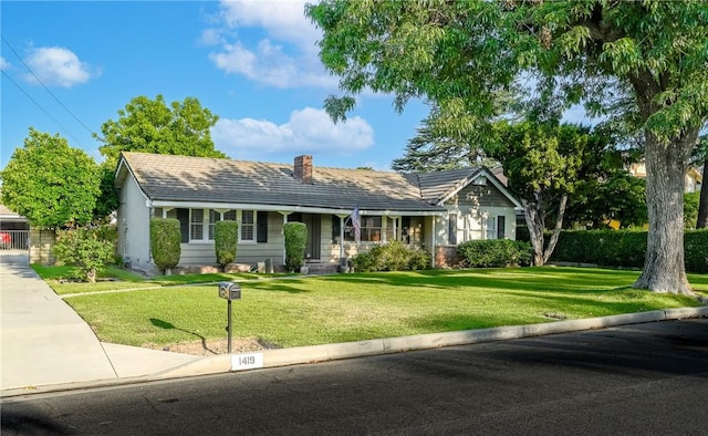 1419 S 4th Ave, Arcadia, CA 91006 - view of front facade featuring a front yard and a chimney