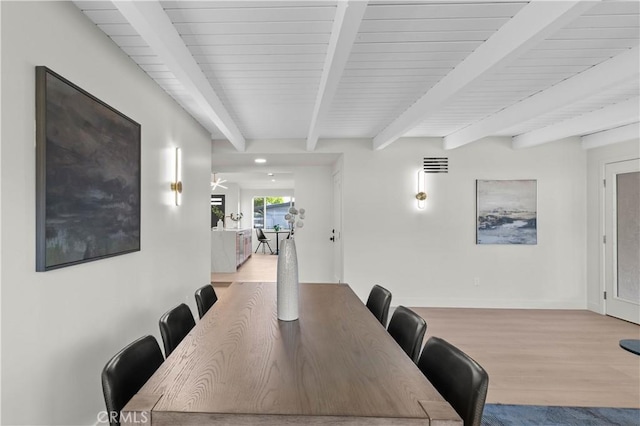 12934 Fenton Ave, Sylmar, CA 91342 - dining space featuring beamed ceiling and wood finished floors