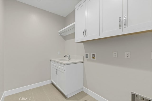573 Patten Ave, Placentia, CA 92870 - washroom featuring washer hookup, cabinet space, and light tile patterned flooring