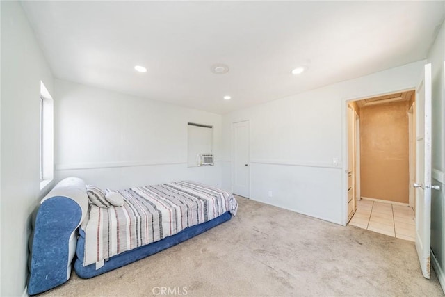 1455 S Towne Ave, Pomona, CA 91766 - carpeted bedroom featuring recessed lighting, attic access, and tile patterned floors