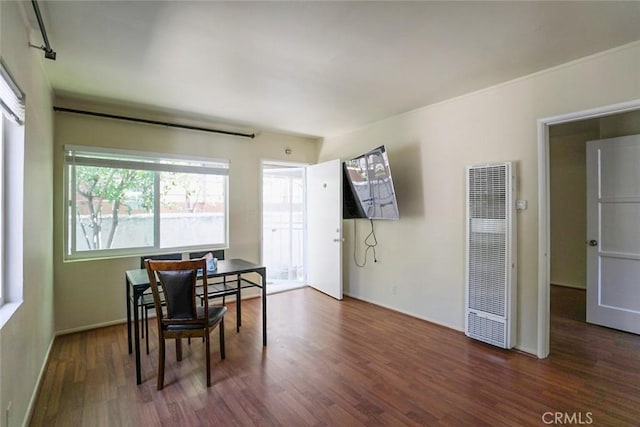 343 Concord St, Glendale, CA 91203 - dining area featuring a heating unit and wood finished floors