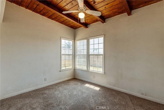 4523 Columbia Ave, Riverside, CA 92501 - spare room featuring wooden ceiling, carpet floors, ceiling fan, and a textured wall
