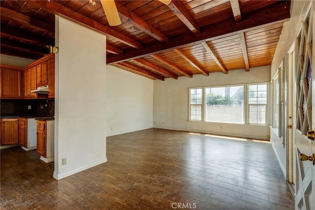 4523 Columbia Ave, Riverside, CA 92501 - unfurnished room featuring wooden ceiling and dark wood-style flooring