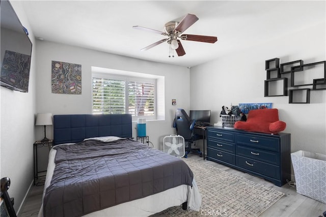 31319 The Old Rd Unit A, Castaic, CA 91384 - bedroom featuring wood finished floors, ceiling fan, and an office area