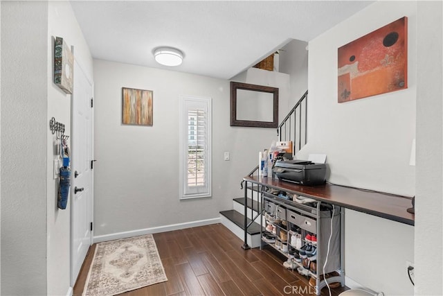 31319 The Old Rd Unit A, Castaic, CA 91384 - entryway featuring stairway and dark wood-style floors