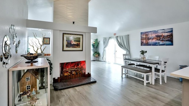 10361 Perdido St, Anaheim, CA 92804 - living area featuring wood finished floors and a towering ceiling