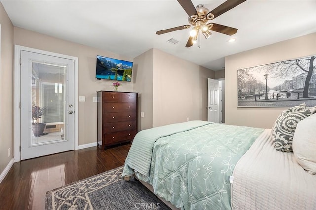15503 Fernview St, Whittier, CA 90604 - bedroom featuring wood-type flooring, recessed lighting, and ceiling fan