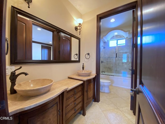 4526 Katherine Ave, Sherman Oaks, CA 91423 - bathroom with double vanity, tub / shower combination, and tile patterned flooring
