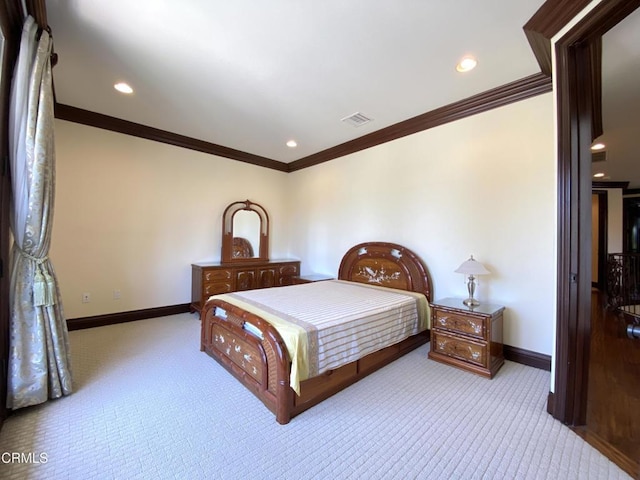 4526 Katherine Ave, Sherman Oaks, CA 91423 - bedroom with carpet, ornamental molding, and recessed lighting