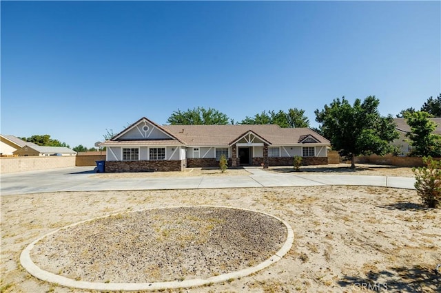 3807 Paula Ln, Lancaster, CA 93535 - ranch-style home with stone siding
