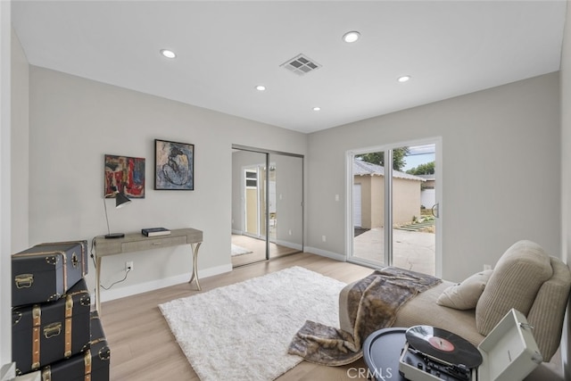 6820 Jellico Ave, Van Nuys, CA 91406 - living area with wood finished floors and recessed lighting