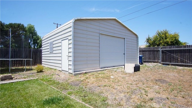 412 N Mallagh St, Nipomo, CA 93444 - view of outbuilding featuring a fenced backyard and a trampoline