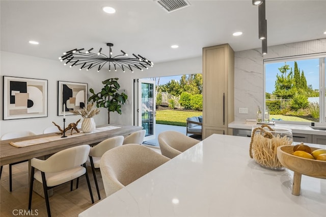 25302 Posada Ln, Mission Viejo, CA 92691 - dining space featuring plenty of natural light, recessed lighting, and wood finished floors