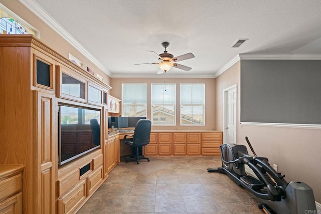 5191 Cobalt Way, Oceanside, CA 92057 - office with ceiling fan and ornamental molding