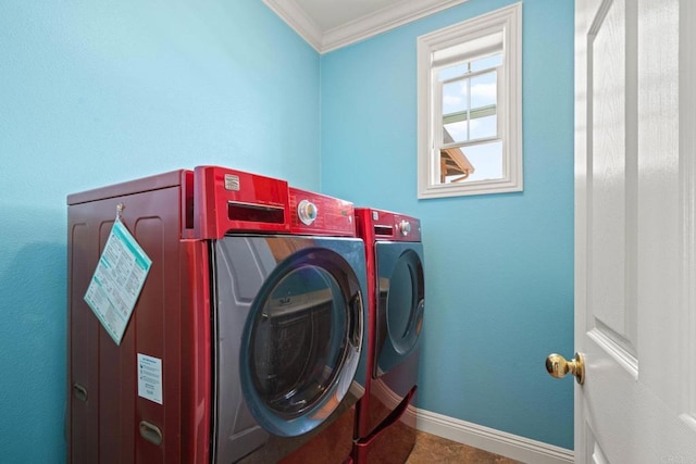 5191 Cobalt Way, Oceanside, CA 92057 - washroom with washing machine and dryer and ornamental molding