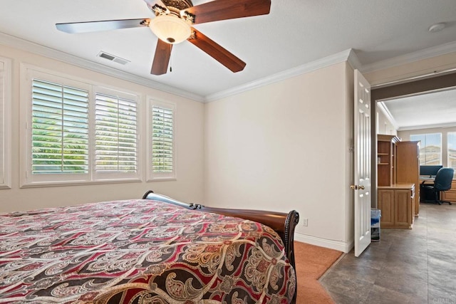 5191 Cobalt Way, Oceanside, CA 92057 - bedroom with crown molding and ceiling fan