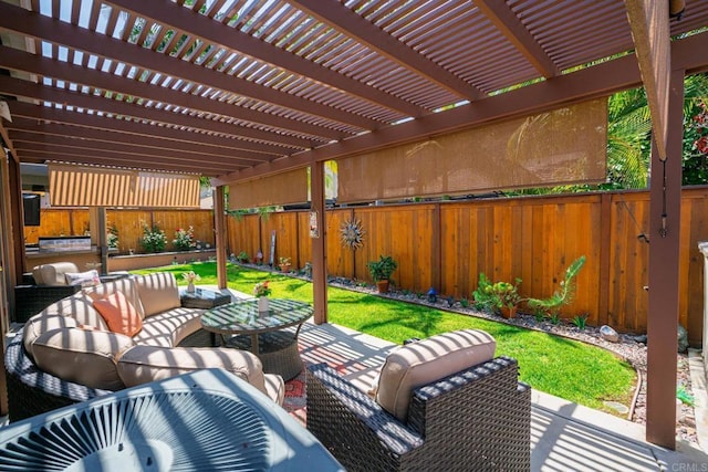 5191 Cobalt Way, Oceanside, CA 92057 - fenced backyard featuring outdoor lounge area and a pergola