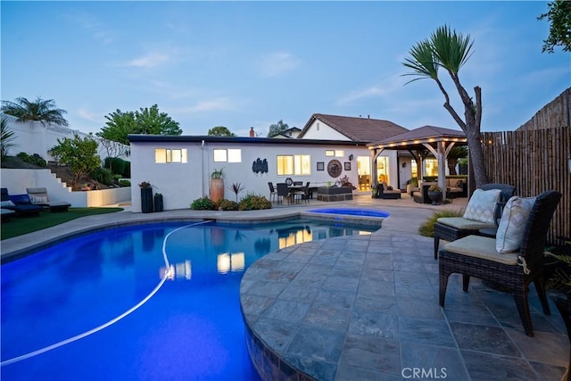 25891 Pinewood Ln, Laguna Hills, CA 92653 - view of swimming pool featuring an outdoor living space, a patio area, a gazebo, and outdoor dining area