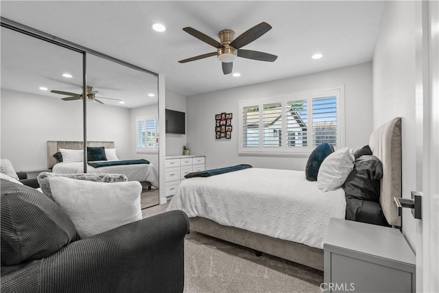 25891 Pinewood Ln, Laguna Hills, CA 92653 - bedroom with recessed lighting, multiple windows, and a ceiling fan