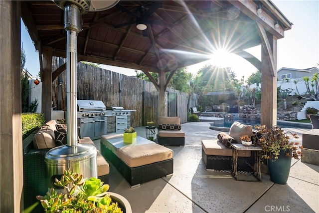 25891 Pinewood Ln, Laguna Hills, CA 92653 - view of patio / terrace featuring a gazebo, outdoor lounge area, and a grill