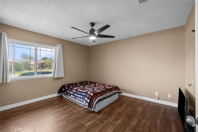 44112 Precise St, Lancaster, CA 93536 - bedroom with wood finished floors, a textured ceiling, and ceiling fan