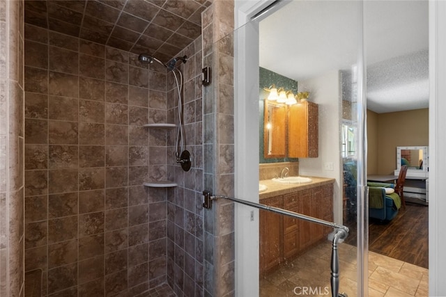 44112 Precise St, Lancaster, CA 93536 - bathroom featuring ensuite bathroom, double vanity, and a shower stall