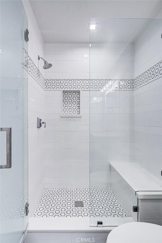 1100 Cypress Ave, Hermosa Beach, CA 90254 - bathroom featuring a stall shower and toilet