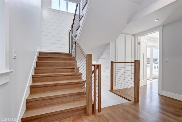 1100 Cypress Ave, Hermosa Beach, CA 90254 - stairs featuring wood finished floors and baseboards