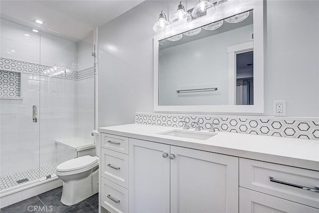1100 Cypress Ave, Hermosa Beach, CA 90254 - full bath featuring vanity, a stall shower, and tile patterned floors