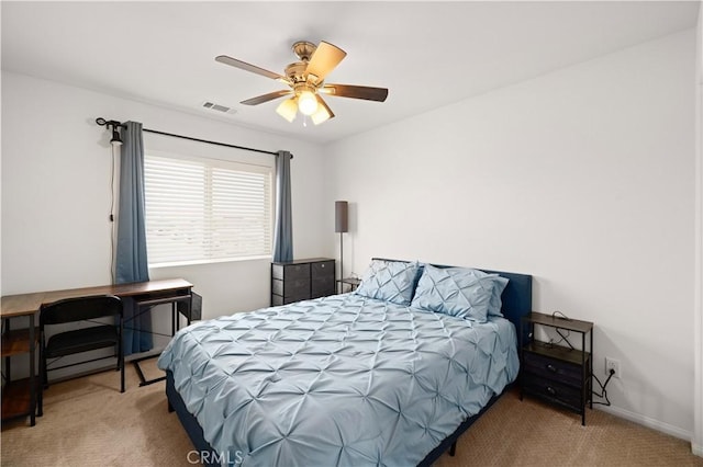 3660 Half Dome Ave, Rosamond, CA 93560 - bedroom with carpet flooring, ceiling fan, and an office area