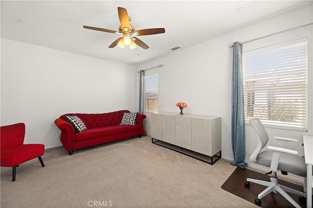 3660 Half Dome Ave, Rosamond, CA 93560 - carpeted office space with a ceiling fan and baseboards