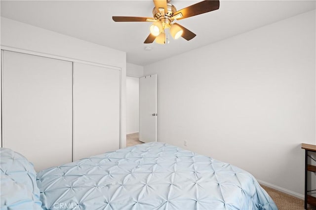 3660 Half Dome Ave, Rosamond, CA 93560 - carpeted bedroom featuring a closet and ceiling fan