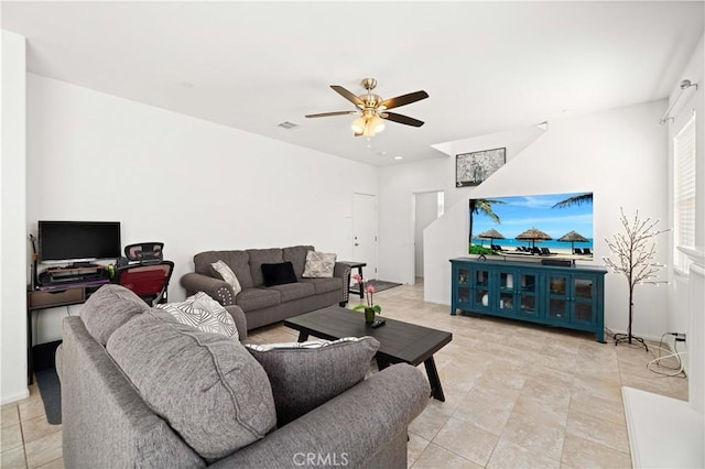 3660 Half Dome Ave, Rosamond, CA 93560 - living room featuring ceiling fan and baseboards