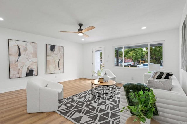 508 Village View Pl, Fallbrook, CA 92028 - living room with wood finished floors, ceiling fan, and recessed lighting