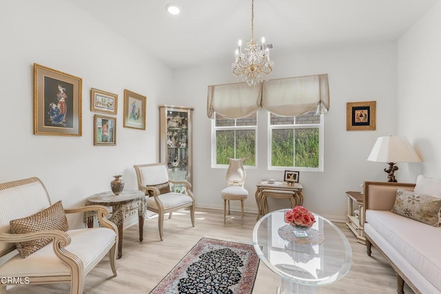 566 Purple Sage Ln, Simi Valley, CA 93065 - living area with a chandelier, light wood-type flooring, and recessed lighting