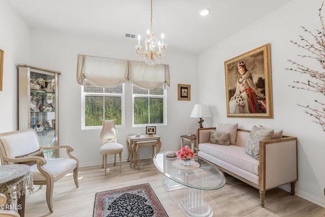 566 Purple Sage Ln, Simi Valley, CA 93065 - living room featuring a chandelier, light wood-type flooring, and recessed lighting