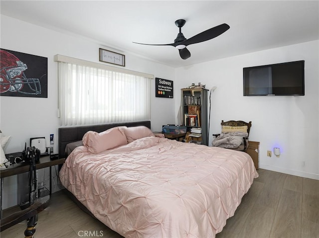 512 Lomita St, El Segundo, CA 90245 - bedroom featuring wood finished floors and ceiling fan