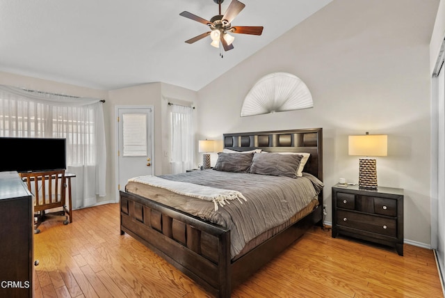 1306 Bluejay St, Fillmore, CA 93015 - bedroom with light wood-type flooring and high vaulted ceiling