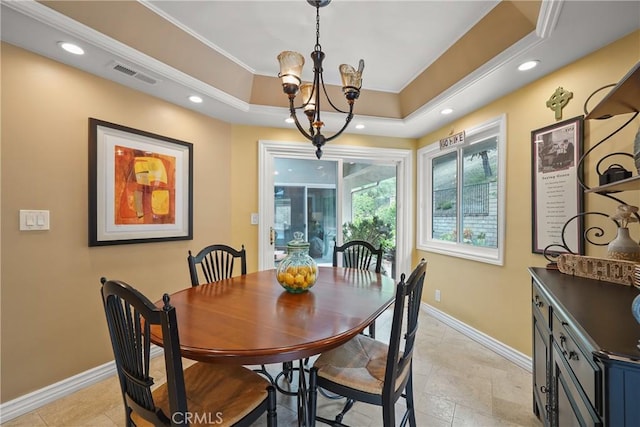 2082 Kaia Ln, Sierra Madre, CA 91024 - dining area with a chandelier, recessed lighting, and crown molding
