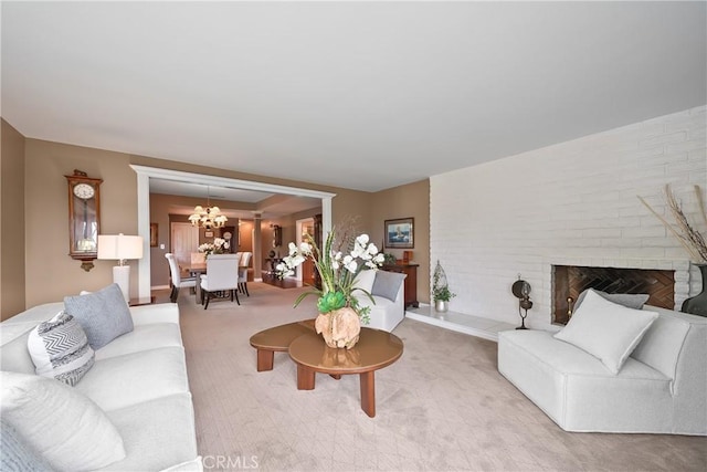 2082 Kaia Ln, Sierra Madre, CA 91024 - living area with carpet flooring and a chandelier