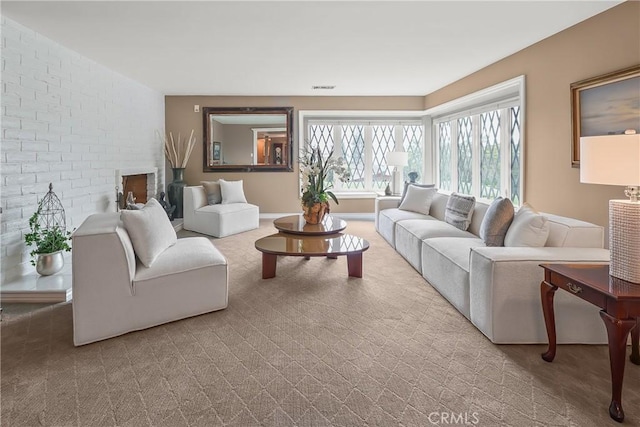 2082 Kaia Ln, Sierra Madre, CA 91024 - living area featuring carpet floors and brick wall