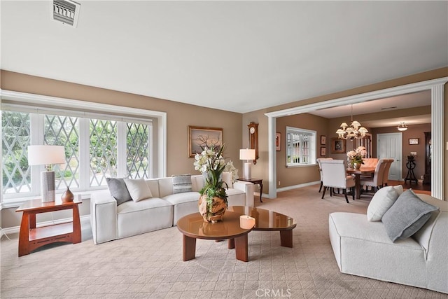 2082 Kaia Ln, Sierra Madre, CA 91024 - living room with a chandelier and light colored carpet