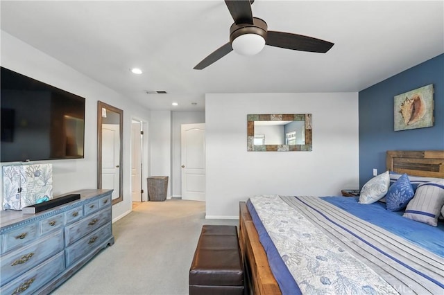 2275 Ximeno Ave, Long Beach, CA 90815 - carpeted bedroom featuring recessed lighting and ceiling fan